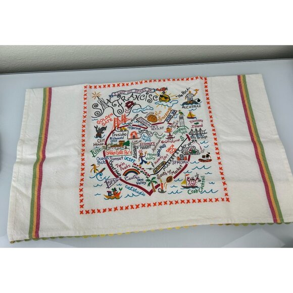 Catstudio Left my Heart in San Francisco California Tea Kitchen Towel Colorful G - Picture 6 of 11